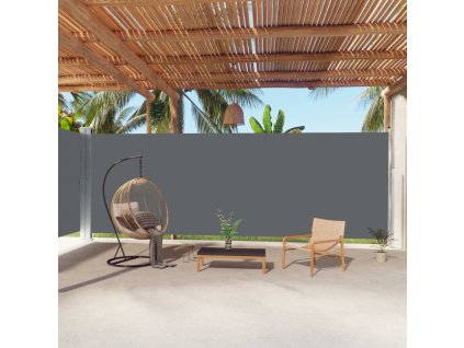 vidaXL Zatahovací boční markýza antracitová 220 x 1 000 cm