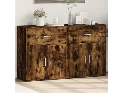 vidaXL Příborníky 2 ks kouřový dub 60 x 31 x 70 cm kompozitní dřevo