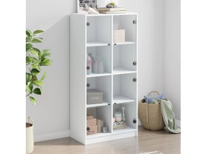 vidaXL Highboard s dvířky bílý 68 x 37 x 142 cm kompozitní dřevo