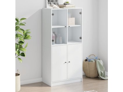 vidaXL Highboard s dvířky bílý 68 x 37 x 142 cm kompozitní dřevo