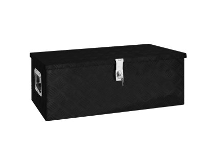 vidaXL Úložný box černý 80 x 39 x 30 cm hliník