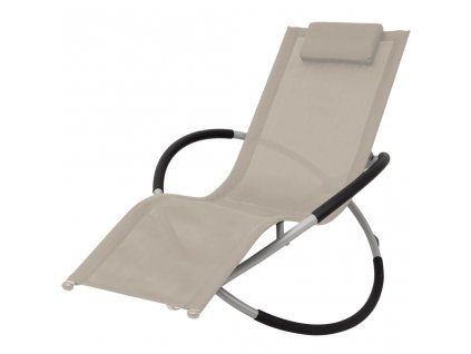 vidaXL Zahradní lehátko geometrické ocel krémové