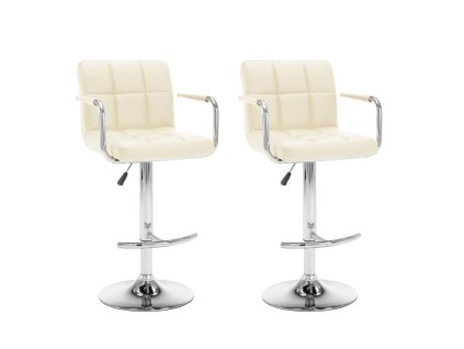vidaXL Barové stoličky 2 ks krémové umělá kůže