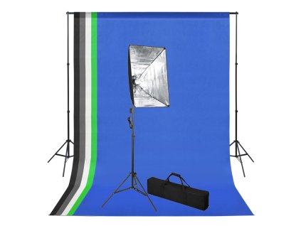 vidaXL Foto studio set s fotopozadím a softboxem
