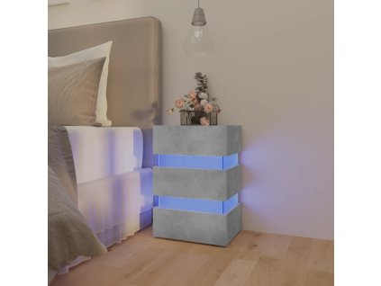 vidaXL Noční stolek s LED betonově šedý 45x35x67 cm kompozitní dřevo