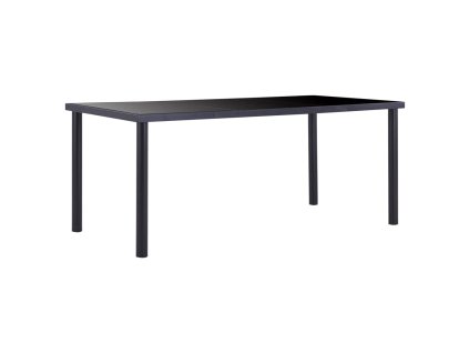vidaXL Jídelní stůl černý 180 x 90 x 75 cm tvrzené sklo