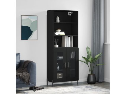 vidaXL Skříň highboard černá 69,5 x 34 x 180 cm kompozitní dřevo