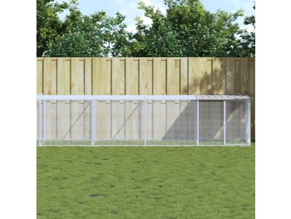 vidaXL Klec pro kuřata se střechou světle šedá 1 003 x 98 x 90 cm ocel