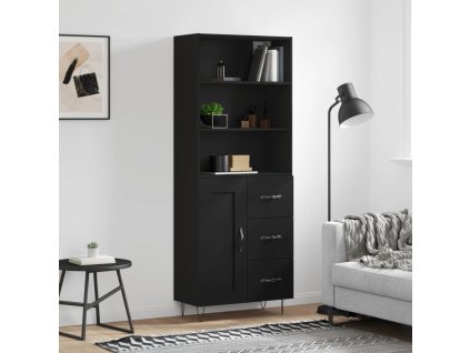vidaXL Skříň highboard černá 69,5 x 34 x 180 cm kompozitní dřevo