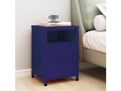 vidaXL Noční stolek námořnicky modrý 35 x 35 x 51 cm ocel