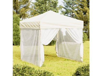 vidaXL Skládací party stan s bočními stěnami krémový 2 x 2 m