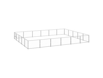 vidaXL Psí kotec stříbrný 30 m² ocel