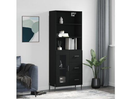vidaXL Skříň highboard černá 69,5 x 34 x 180 cm kompozitní dřevo