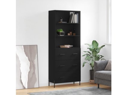 vidaXL Skříň highboard černá 69,5 x 34 x 180 cm kompozitní dřevo