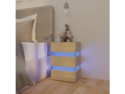 vidaXL Noční stolek s LED dub sonoma 45 x 35 x 67 cm kompozitní dřevo