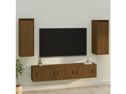 vidaXL Nástěnné skříňky 2 ks medově hnědé 30x30x80 cm masivní borovice