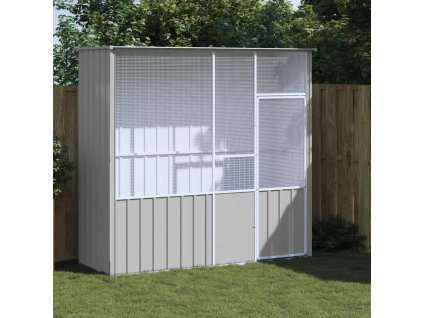 vidaXL Ptačí klec šedá 215 x 78 x 200 cm pozinkovaná ocel