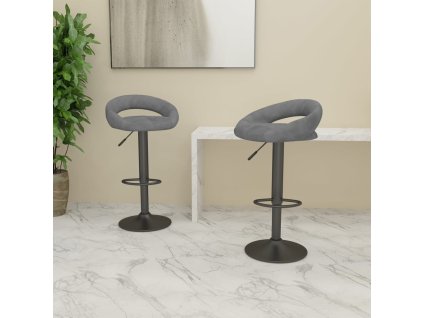 vidaXL Barové stoličky 2 ks světle šedé samet