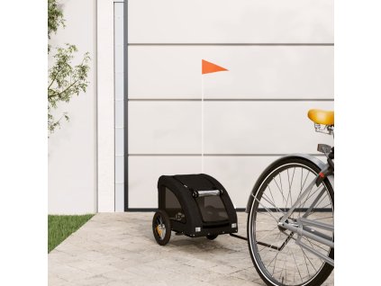 vidaXL Vozík za kolo pro psa černý oxfordská tkanina a železo