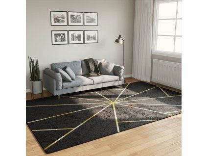 vidaXL Koberec pratelný černý a zlatý 190 x 300 cm