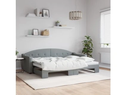 vidaXL Válenda s přistýlkou světle šedá 80 x 200 cm textil