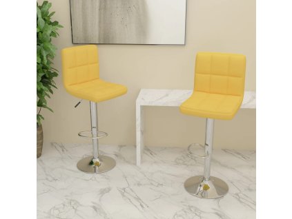 vidaXL Barové židle 2 ks hořčicově žluté textil