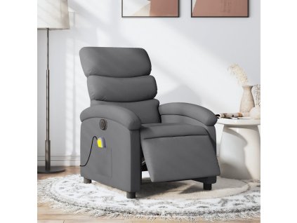vidaXL Elektrické masážní polohovací křeslo tmavě šedé textil