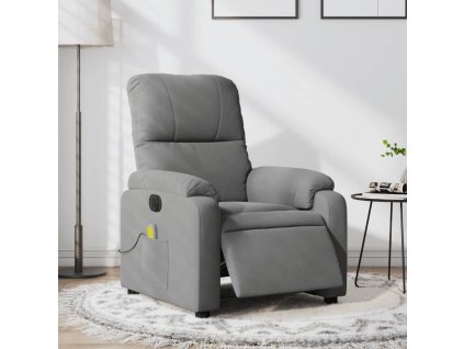 vidaXL Elektrické masážní polohovací křeslo tmavě šedé mikrovlákno