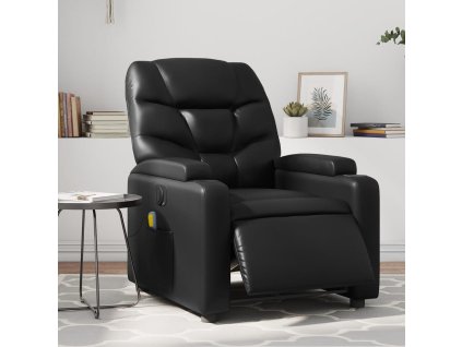 vidaXL Elektrické masážní polohovací křeslo černé umělá kůže