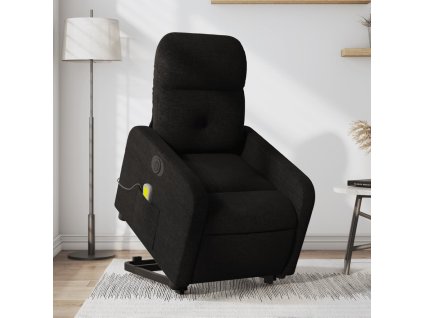 vidaXL Elektrické zvedací masážní polohovací křeslo černé textil