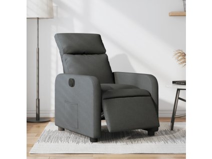 vidaXL Elektrické polohovací křeslo tmavě šedé textil