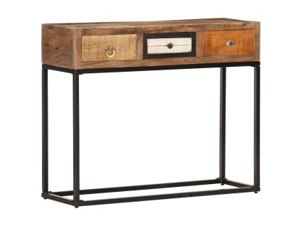 vidaXL Konzolový stolek zlatý 90x30x75 cm masivní recyklované dřevo