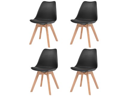 vidaXL Jídelní židle 4 ks černé plast