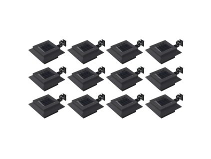 vidaXL Zahradní solární lampy 12 ks LED čtvercové 12 cm černé