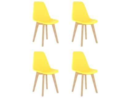 vidaXL Jídelní židle 4 ks žluté plast