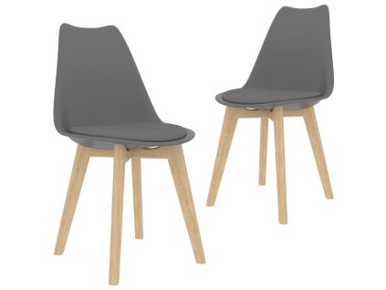 vidaXL Jídelní židle 2 ks šedé plast
