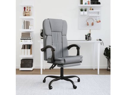 vidaXL Polohovací kancelářská židle světle šedá textil