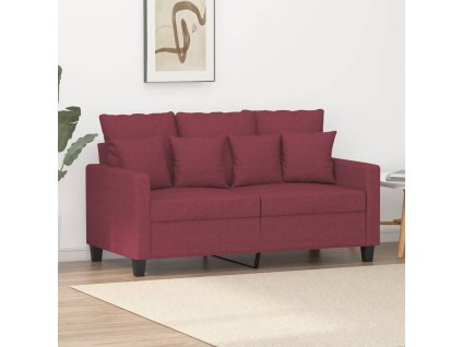 vidaXL 2místná pohovka vínová 120 cm textil