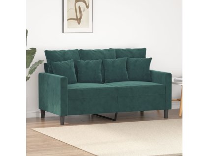 vidaXL 2místná pohovka tmavě zelená 120 cm samet