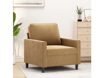 vidaXL Křeslo hnědé 60 cm samet