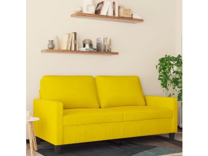 vidaXL 2místná pohovka žlutá 140 cm samet