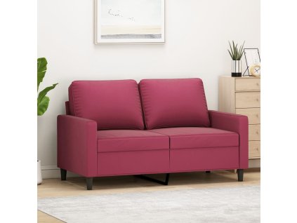 vidaXL 2místná pohovka vínová 120 cm samet