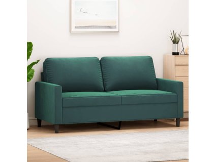 vidaXL 2místná pohovka tmavě zelená 140 cm samet