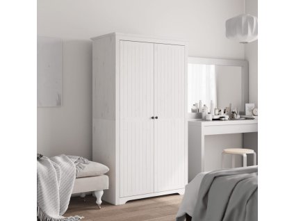 vidaXL Šatní skříň BODO bílá 99x53,5x173 cm masivní borové dřevo