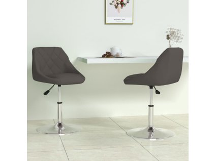 vidaXL Otočné jídelní židle 2 ks tmavě šedé samet