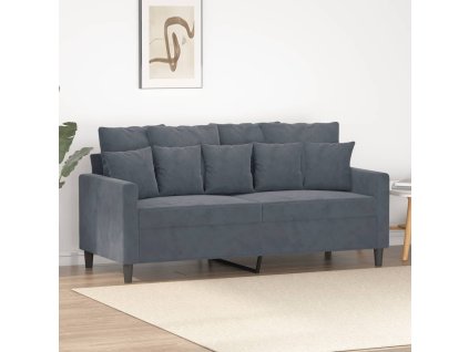 vidaXL 2místná pohovka tmavě šedá 140 cm samet