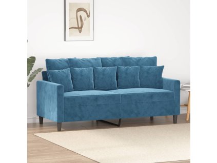 vidaXL 2místná pohovka modrá 140 cm samet