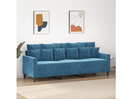 vidaXL 3místná pohovka modrá 180 cm samet