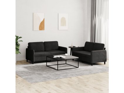 vidaXL 2dílná sedací souprava černá samet