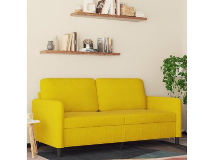 vidaXL 2místná pohovka žlutá 140 cm samet
